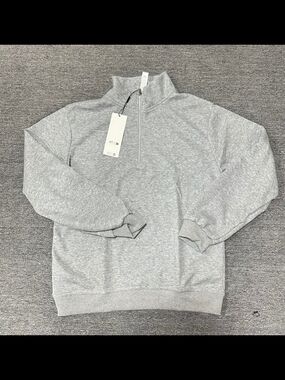 ALO Unisex Heather Gray Half-Zip Pullover Multiple Sizes